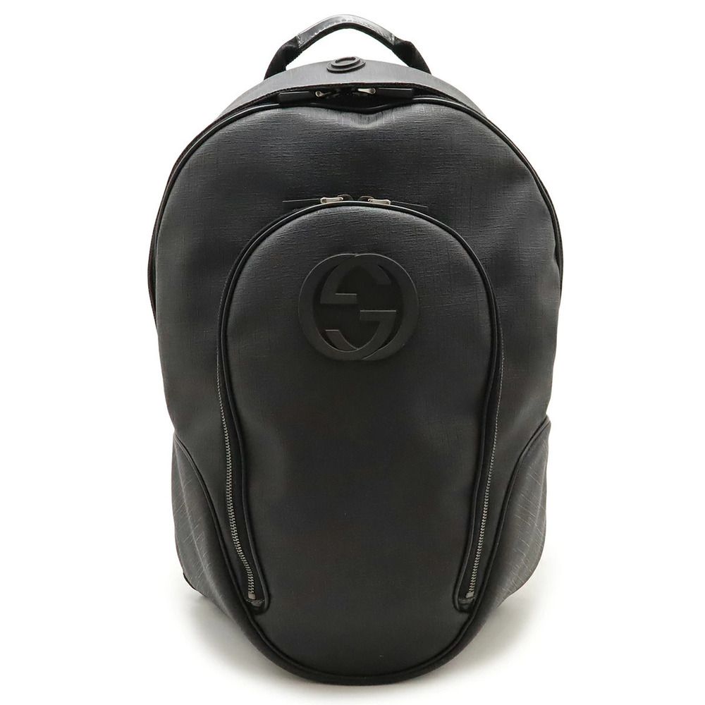 Gucci Interlocking G Backpack Rucksack Daypack Leather Black